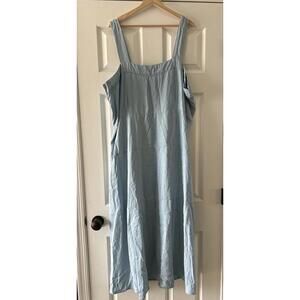 VINCE CAMUTO Blue Sleeveless Chambray Tiered Flowy Maxi Dress Plus Sz 3x